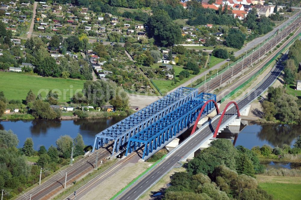 Rathenow from the bird's eye view: View of federal road 188 in Rathenow in the state Brandenburg