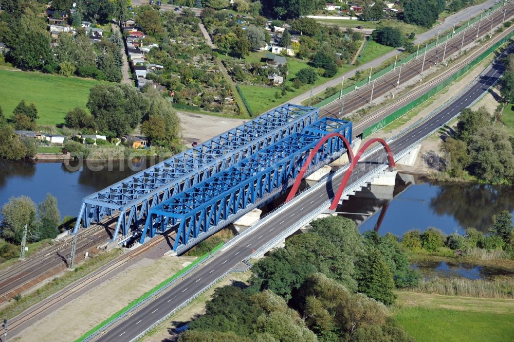 Aerial image Rathenow - View of federal road 188 in Rathenow in the state Brandenburg