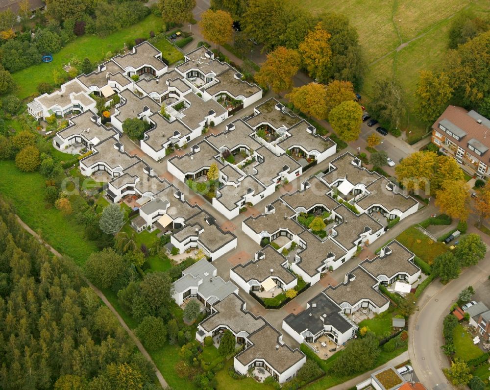 Aerial image Essen - View of bungalows in Essen in the state North Rhine-Westphalia