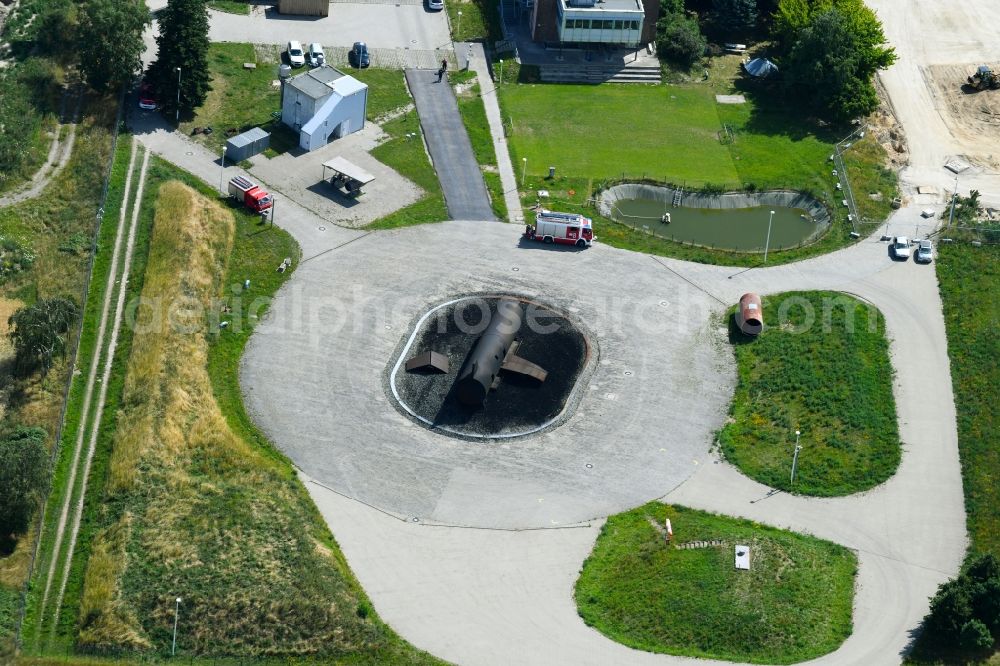 Aerial photograph Schönefeld - Trainings camp Grounds of the fire depot in Schoenefeld in the state Brandenburg, Germany