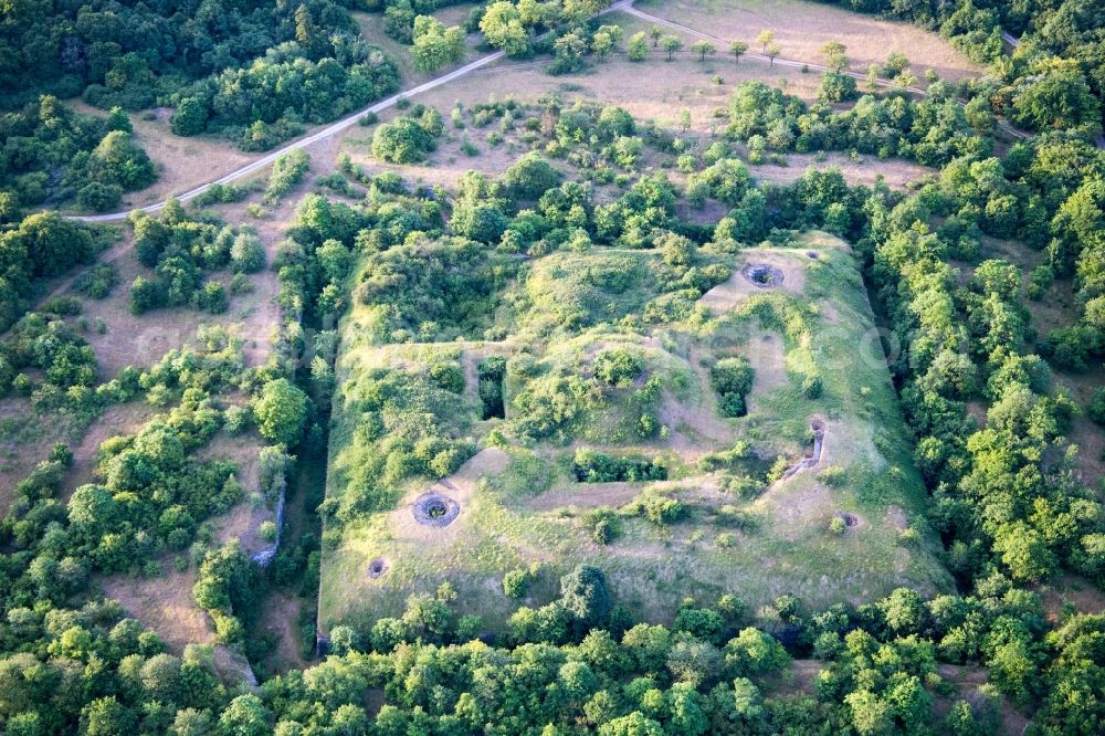 Lucey from the bird's eye view: Bunker building complex made of concrete and steel Fort de Lucey in Lucey in Grand Est, France