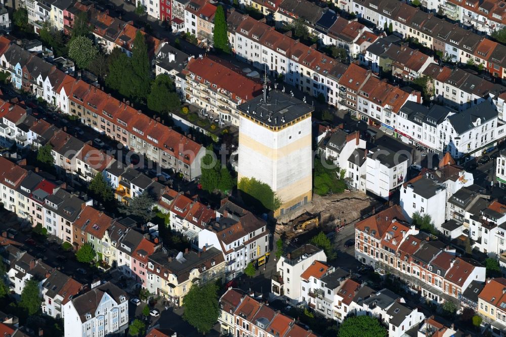 Aerial photograph Bremen - Bunker- building complex of concrete and steel high bunkers at the Neanderstrasse in Bremen, Germany