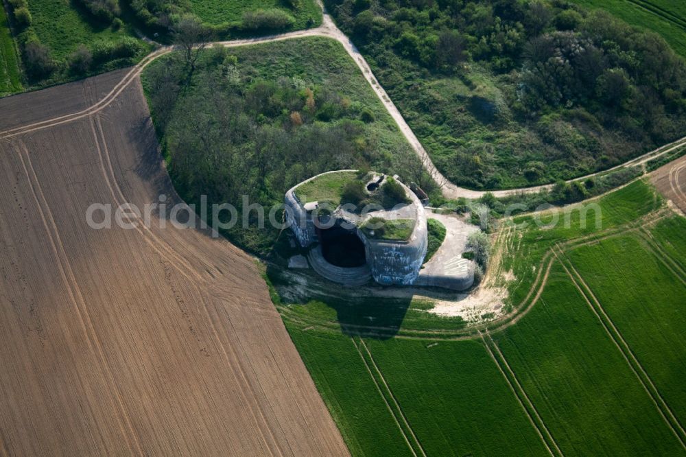 Aerial image Lille - Bunker complex and munitions depot on the military training grounds Batterie Todt in Lille in Nord-Pas-de-Calais Picardy, France