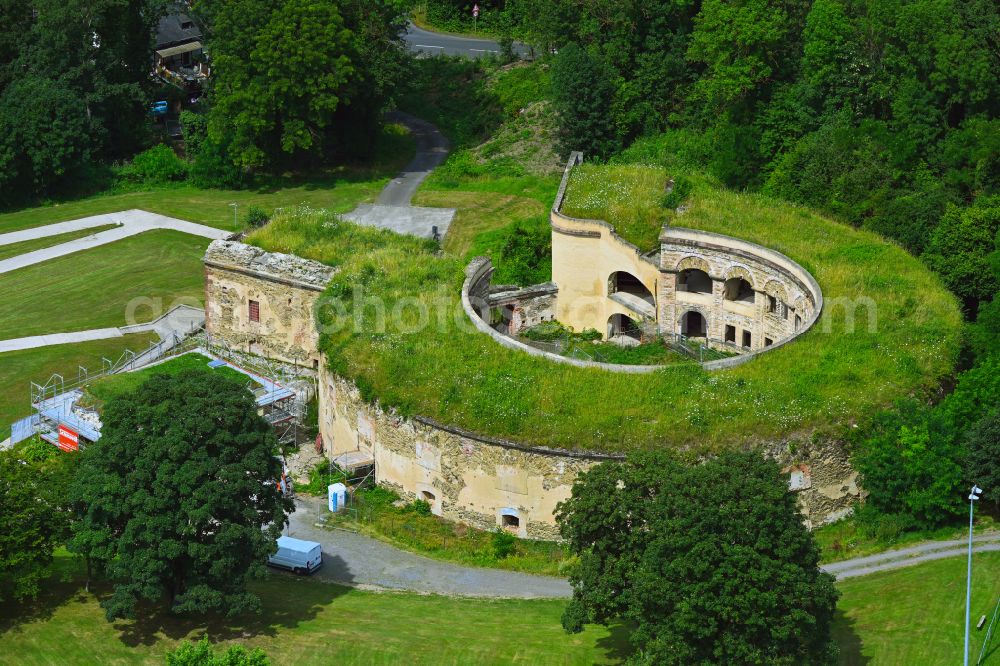 Aerial photograph Koblenz - Ruins of the former bunkers Fort Asterstein on street Kolonnenweg in the district Ehrenbreitstein in Koblenz in the state Rhineland-Palatinate, Germany