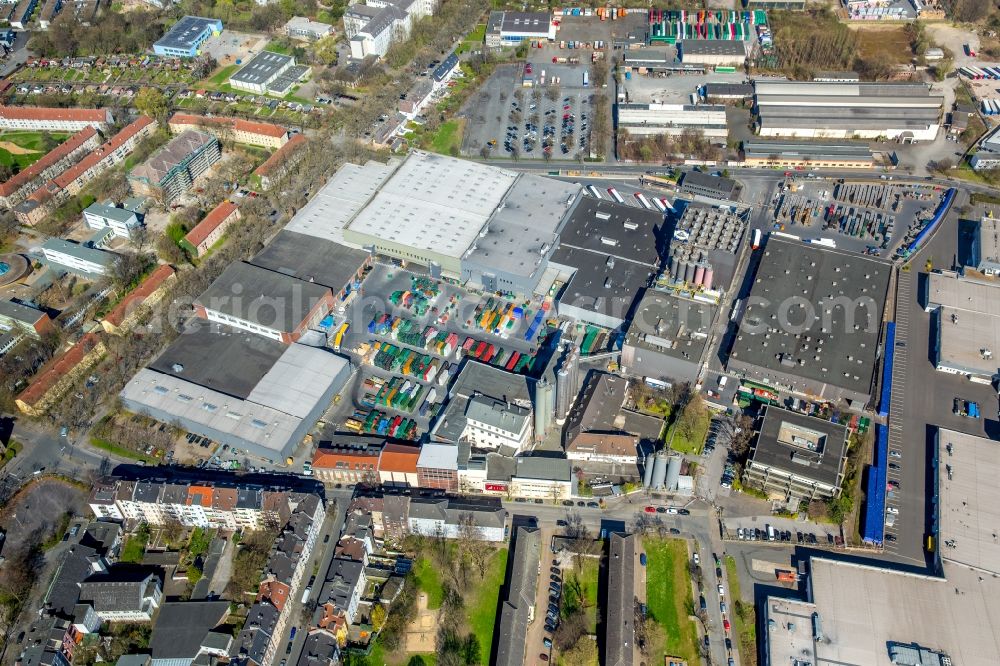 Dortmund from above - Building and production halls on the premises of the brewery of DAB Dortmunof Actien-Brauerei GmbH on Steigerstrasse in Dortmund in the state North Rhine-Westphalia