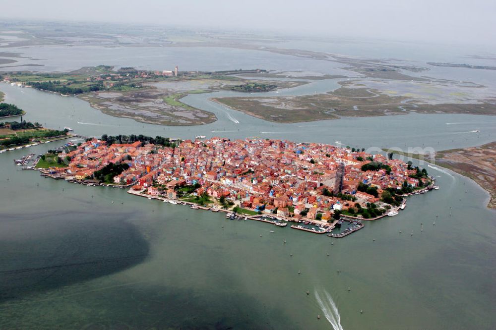 Aerial image Venedig - Blick auf die Insel Burano in der Lagune von Venedig. View to the island Burano in the lagoon of Burano.