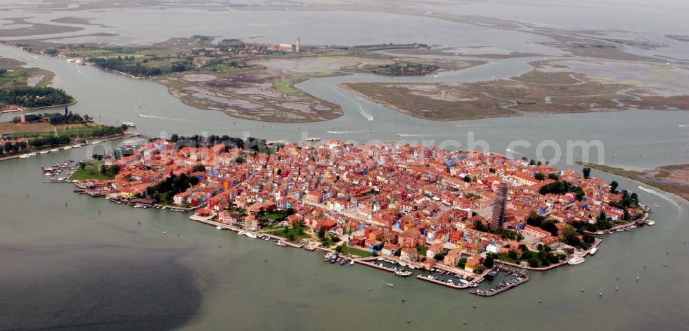 Aerial photograph Venedig - Blick auf die Insel Burano in der Lagune von Venedig. View to the island Burano in the lagoon of Burano.