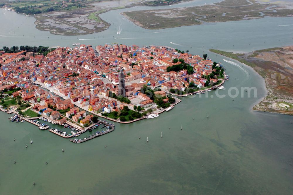 Aerial image Venedig - Blick auf die Insel Burano in der Lagune von Venedig. View to the island Burano in the lagoon of Burano.