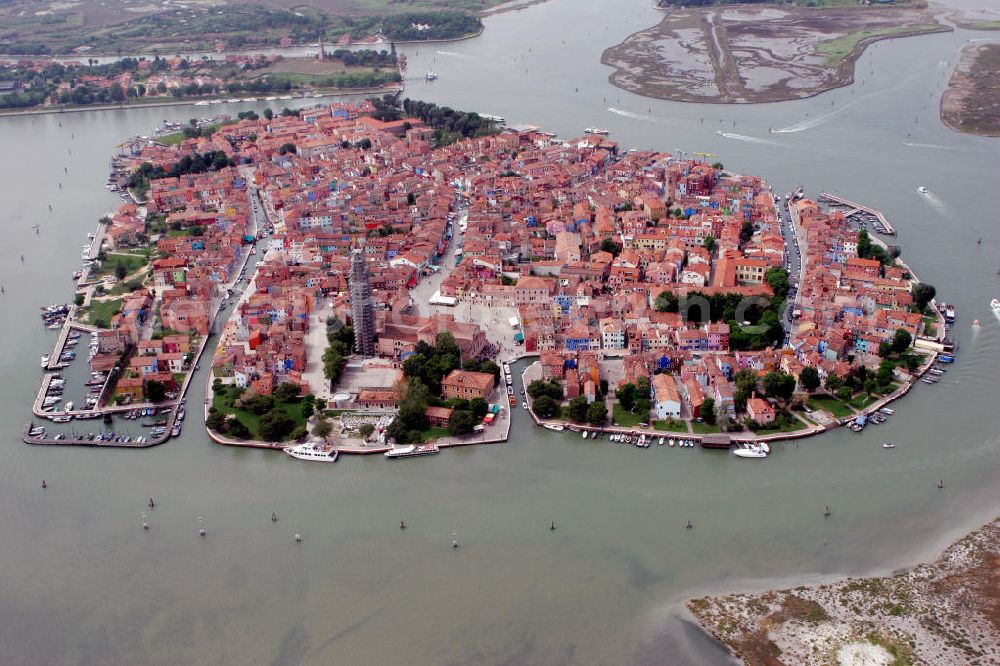 Aerial image Venedig - Blick auf die Insel Burano in der Lagune von Venedig. View to the island Burano in the lagoon of Burano.