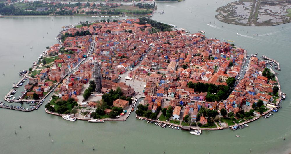 Aerial photograph Venedig - Blick auf die Insel Burano in der Lagune von Venedig. View to the island Burano in the lagoon of Burano.