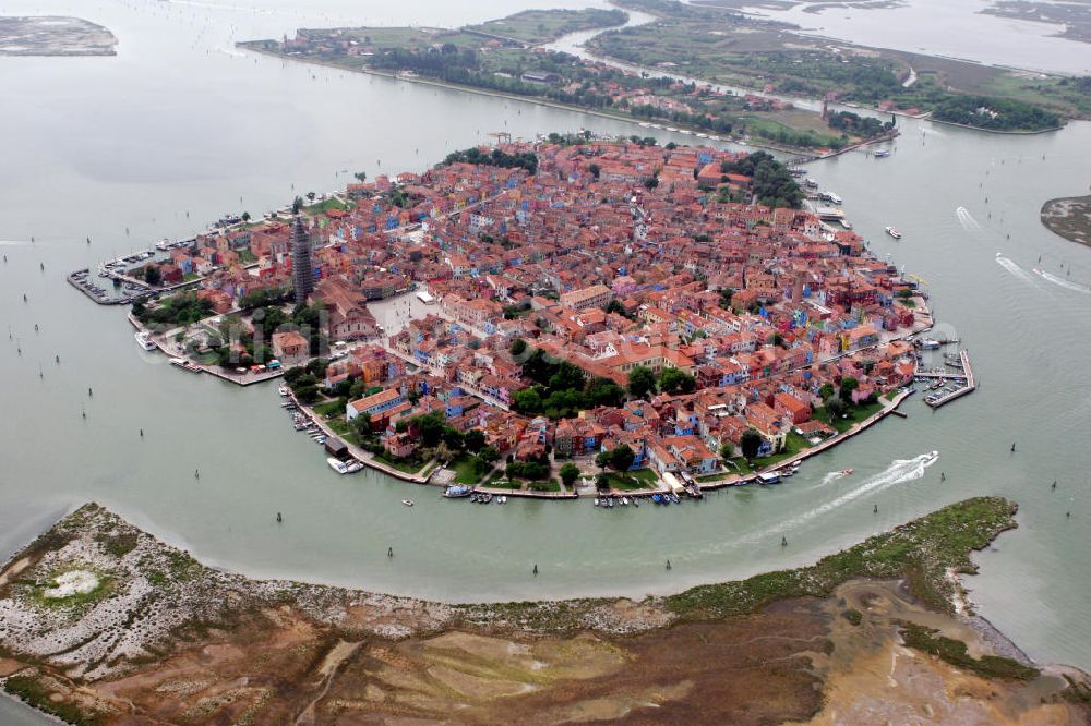 Aerial image Venedig - Blick auf die Insel Burano in der Lagune von Venedig. View to the island Burano in the lagoon of Burano.