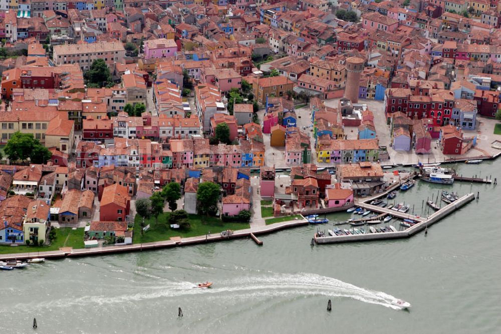 Aerial photograph Venedig - Blick auf die Insel Burano in der Lagune von Venedig. View to the island Burano in the lagoon of Burano.