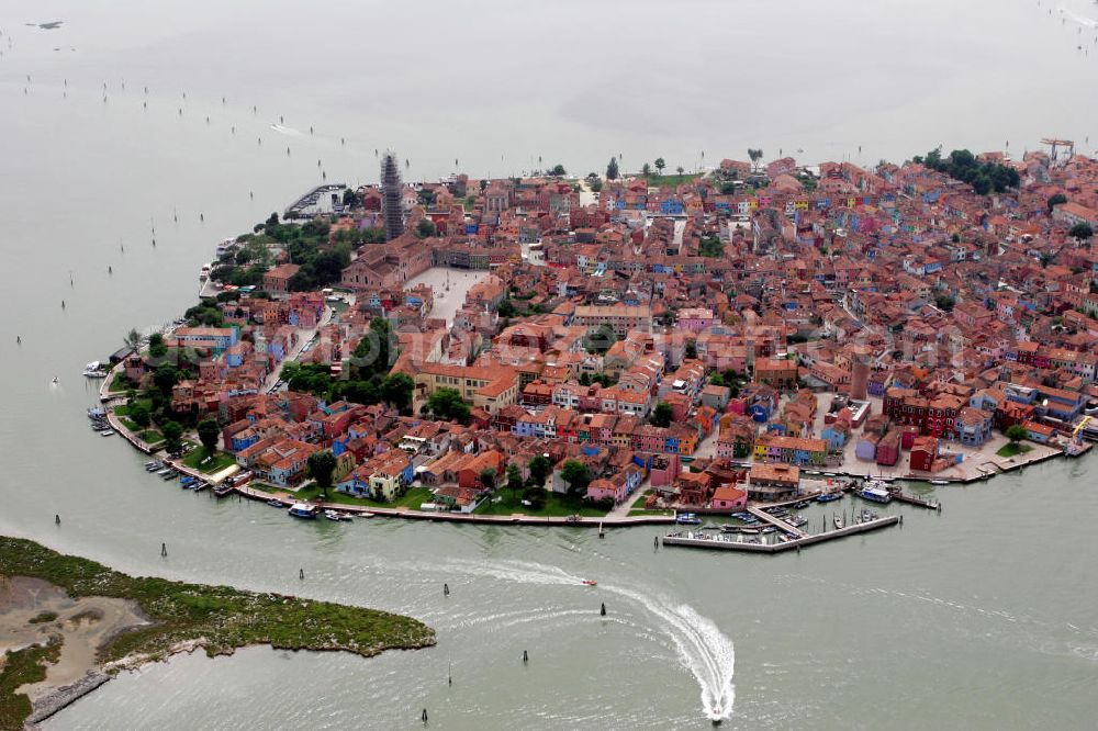 Aerial image Venedig - Blick auf die Insel Burano in der Lagune von Venedig. View to the island Burano in the lagoon of Burano.