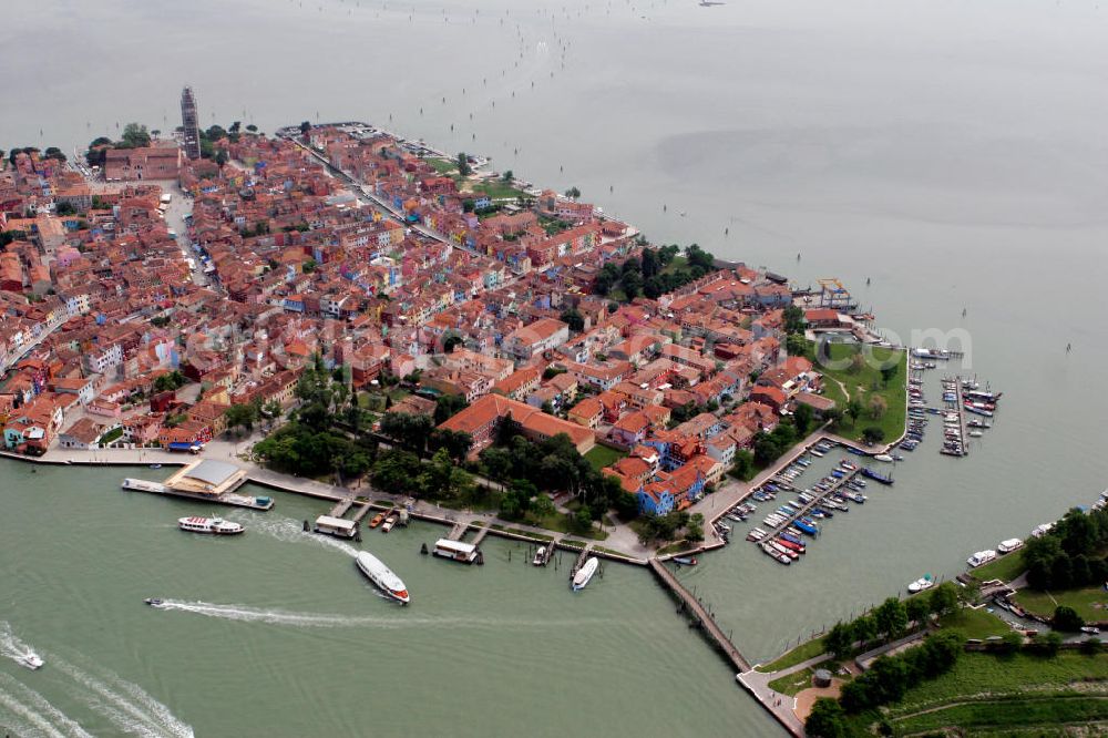 Aerial photograph Venedig - Blick auf die Insel Burano in der Lagune von Venedig. View to the island Burano in the lagoon of Burano.