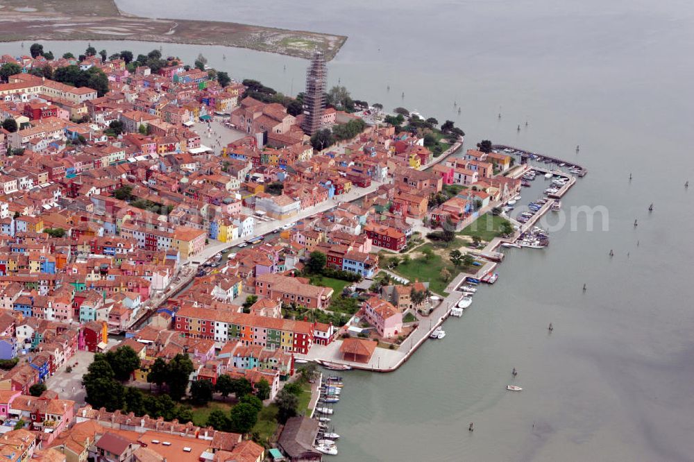 Aerial photograph Venedig - Blick auf die Insel Burano in der Lagune von Venedig. View to the island Burano in the lagoon of Burano.