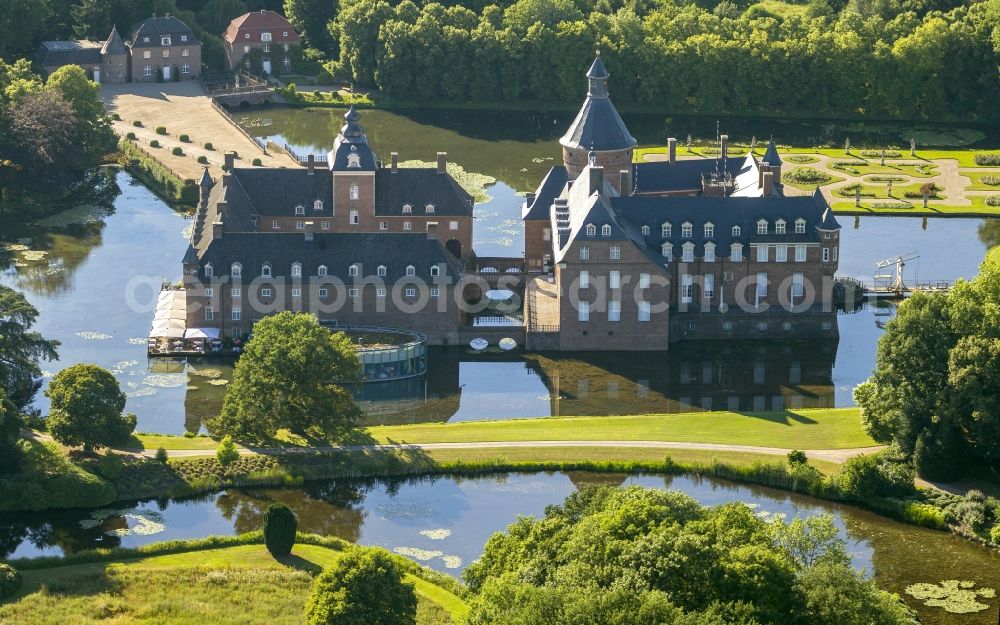 Isselburg from above - Castle Anholt of the city Isselburg in North Rhine-Westphalia