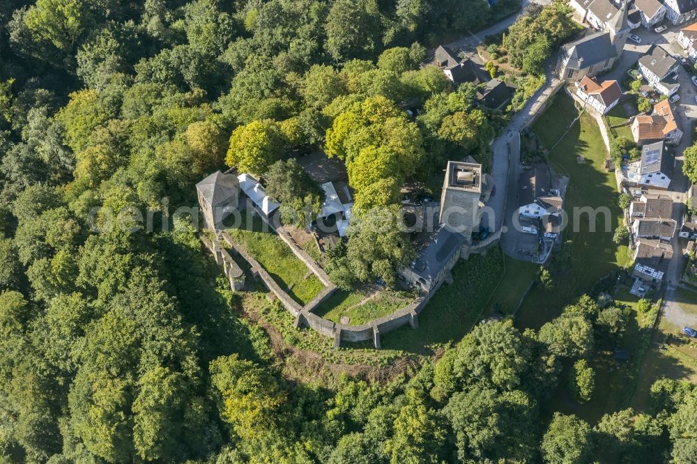 Hattingen from above - The Castle Burg Blankenstein near Hattingen in the Ruhr area in NorthRhineWestphalia