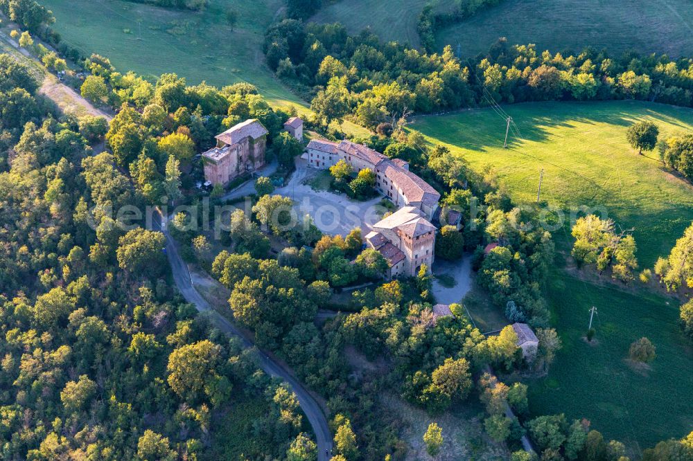 Casalgrande from above - Castle of the fortress Castello Casalgrande on street Via Castello Casalgrande in Casalgrande in Emilia-Romagna, Italy