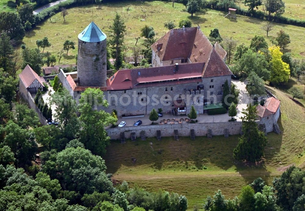 Colmberg from above - Castle of the fortress Colmberg in Colmberg in the state Bavaria, Germany