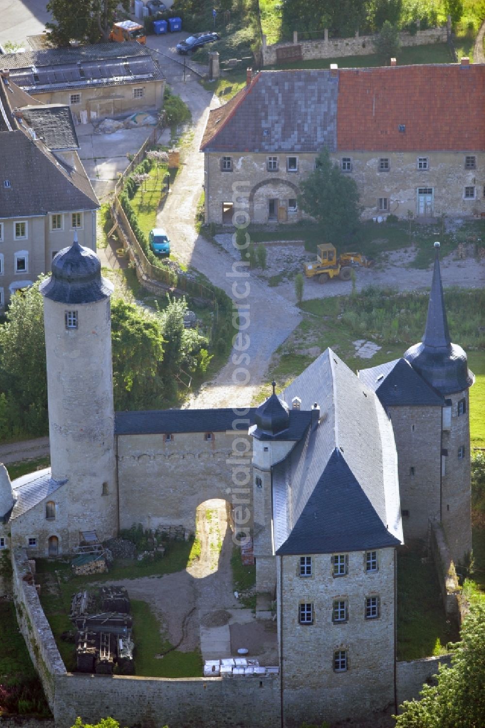 Aerial image Kromsdorf OT Denstedt - Denstedt castle in the municipality Kromsdorf in Thuringia