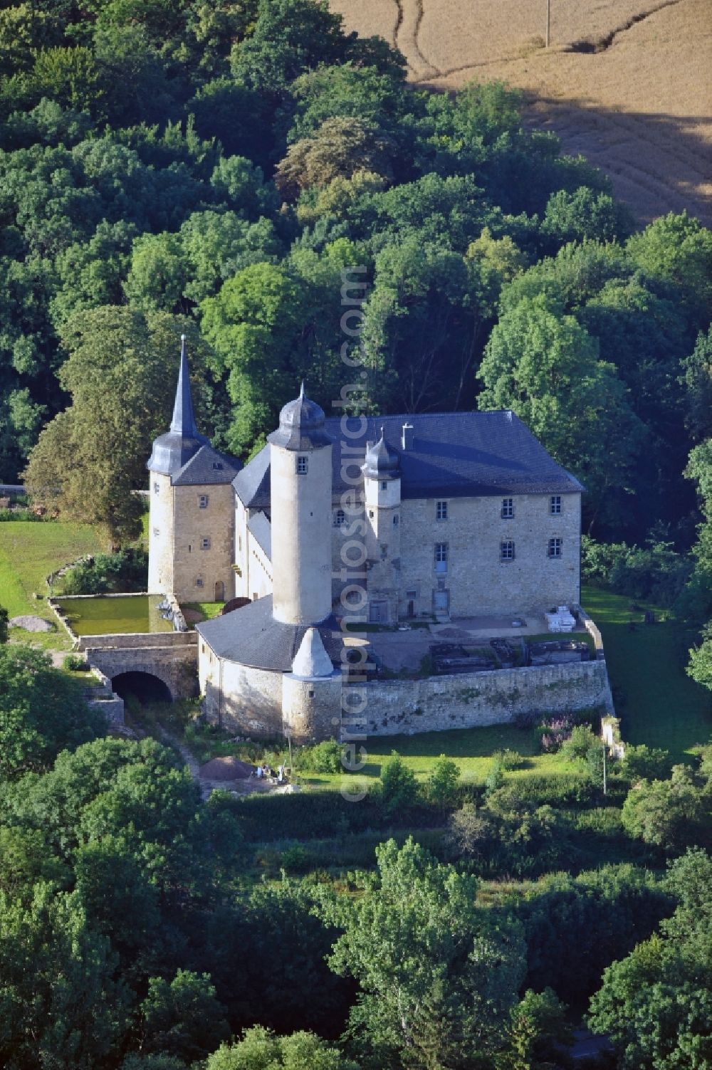 Kromsdorf OT Denstedt from above - Denstedt castle in the municipality Kromsdorf in Thuringia