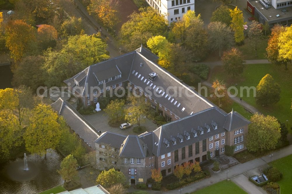 Dinslaken from above - Castle Dinslaken in the Ruhr area in North Rhine-Westphalia