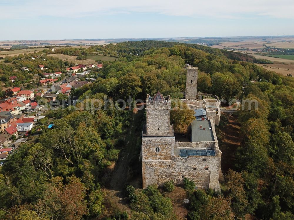 Aerial photograph Eckartsberga - Castle of the fortress Eckartsburg on Burgweg in Eckartsberga in the state Saxony-Anhalt, Germany