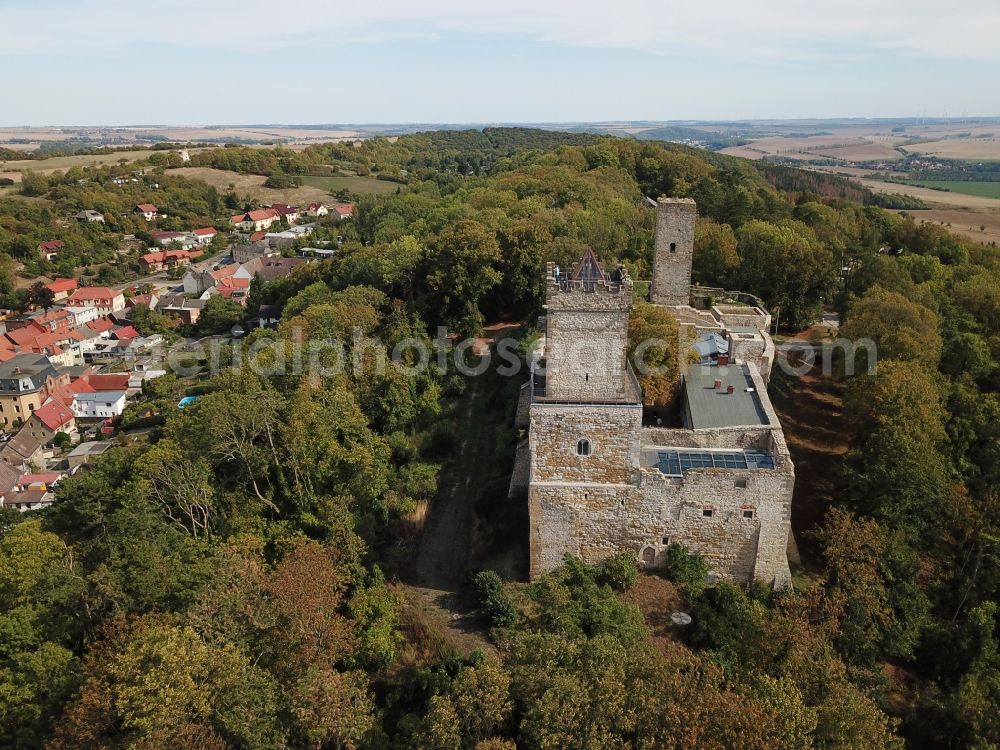 Eckartsberga from the bird's eye view: Castle of the fortress Eckartsburg on Burgweg in Eckartsberga in the state Saxony-Anhalt, Germany