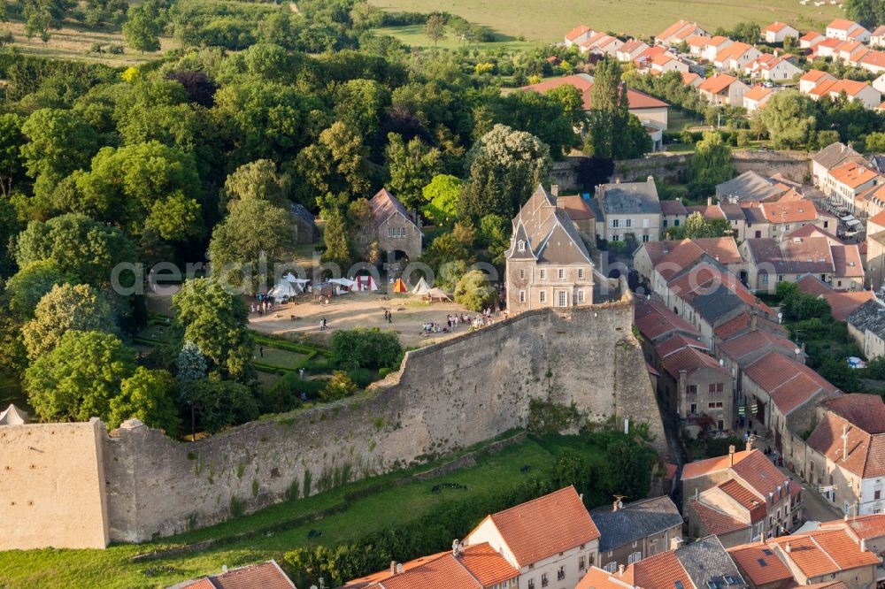 Aerial image Rodemack - Castle of the fortress Fort Rodemack in Rodemack in Grand Est, France