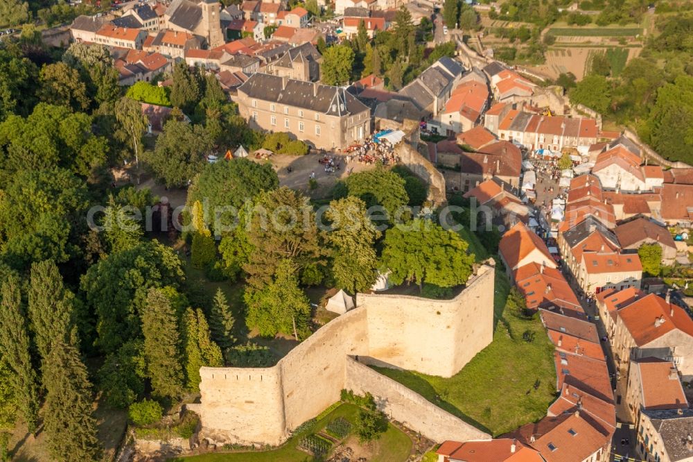 Rodemack from above - Castle of the fortress Fort Rodemack in Rodemack in Grand Est, France