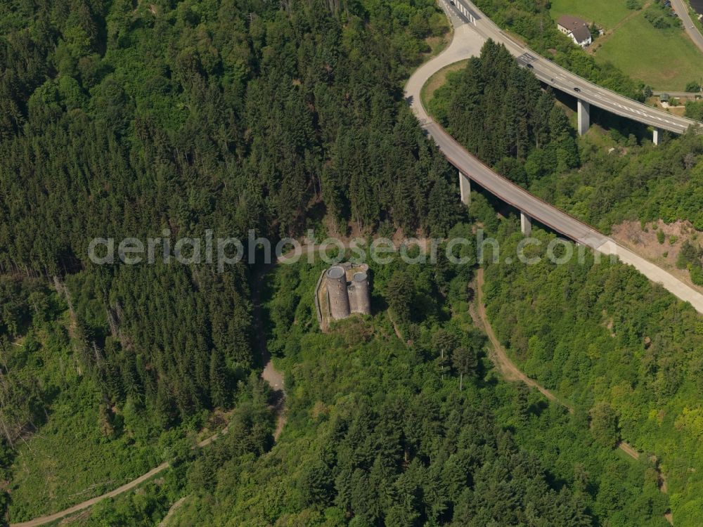 Aerial photograph Frauenberg - View of the castle Frauenburg in Frauenberg in the state Rhineland-Palatinate