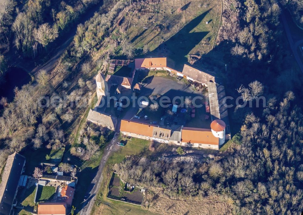 Freckleben from the bird's eye view: Castle of the fortress in Freckleben in the state Saxony-Anhalt, Germany