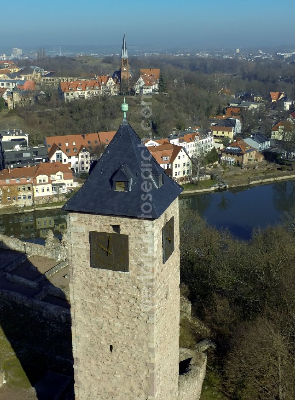 Halle ( Saale ) from above - View of the Castle Giebichenstein in Halle (Saale)