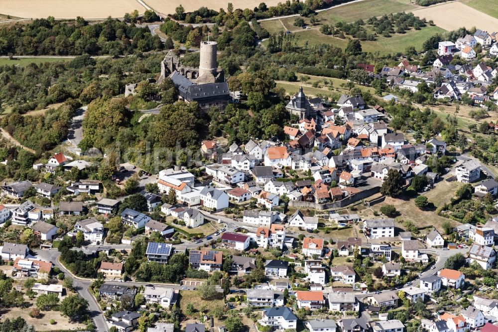 Aerial photograph Wettenberg - Castle of the fortress Gleiberg in Wettenberg in the state Hesse, Germany