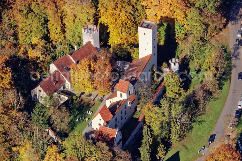 Aerial photograph Grünwald - Castle of Gruenwald in the state Bavaria