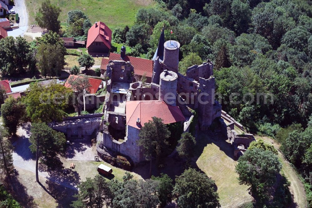 Aerial image Bornhagen - Fortress of Hanstein Castle in Bornhagen, Thuringia, Germany