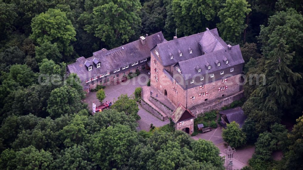 Frankenau from above - Castle Hessenstein in Frankenau in the state Hesse, Germany