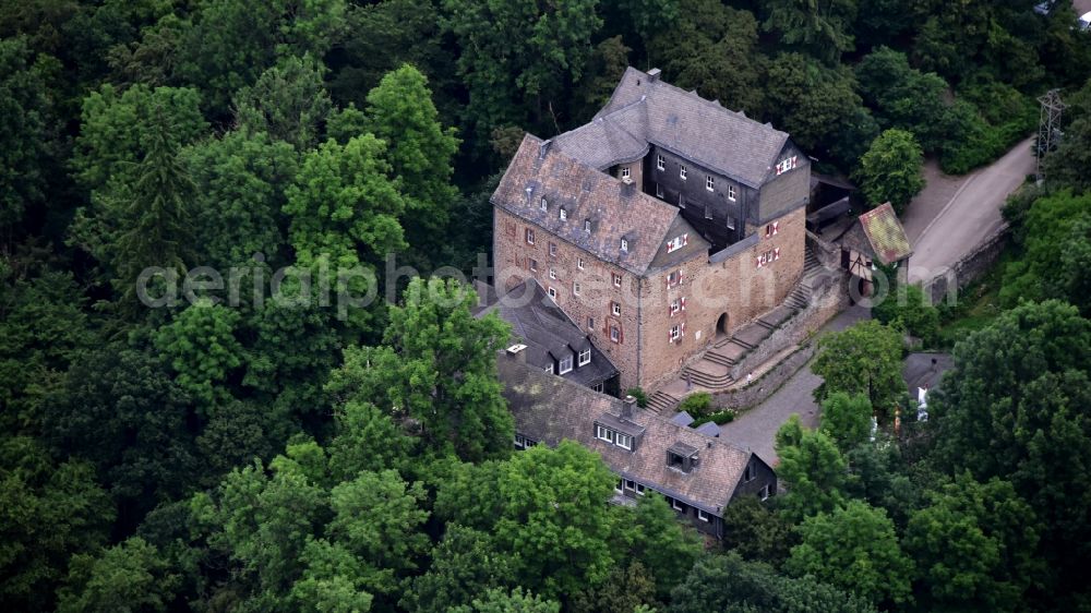 Frankenau from above - Castle Hessenstein in Frankenau in the state Hesse, Germany