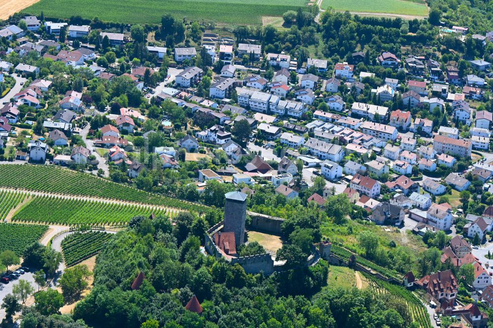 Aerial photograph Hohenbeilstein - Castle of the fortress Hohenbeilstein in Hohenbeilstein in the state Baden-Wuerttemberg, Germany