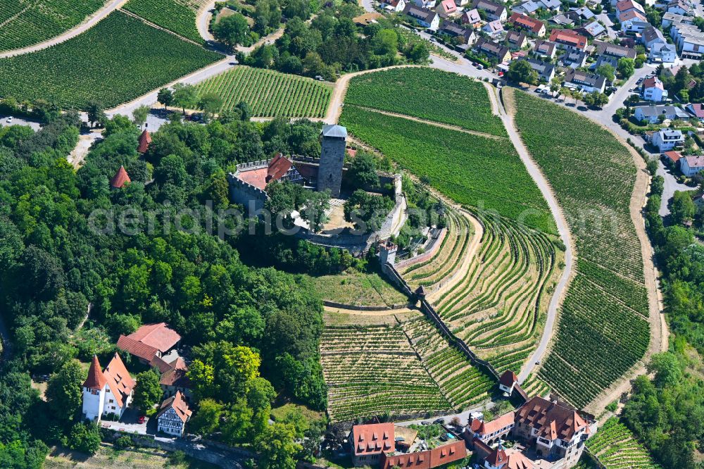 Hohenbeilstein from the bird's eye view: Castle of the fortress Hohenbeilstein in Hohenbeilstein in the state Baden-Wuerttemberg, Germany