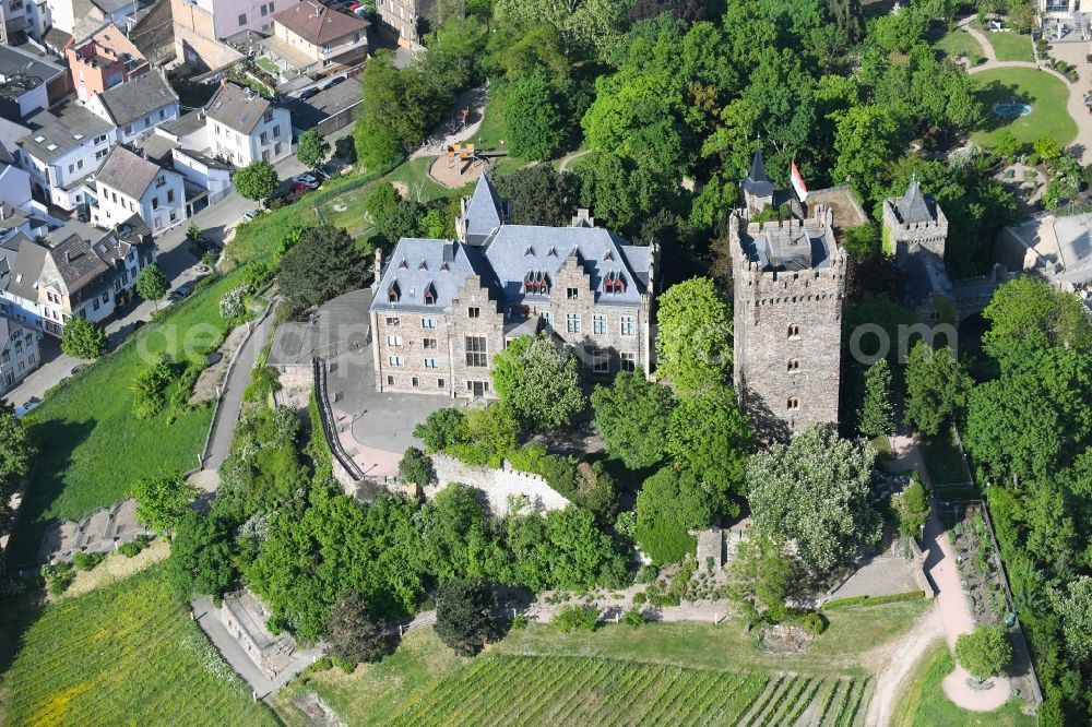 Aerial photograph Bingen am Rhein - Castle of the fortress Klopp in Bingen am Rhein in the state Rhineland-Palatinate, Germany