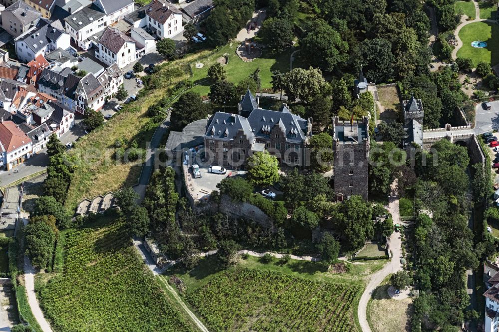 Bingen am Rhein from the bird's eye view: Castle of the fortress Klopp in Bingen am Rhein in the state Rhineland-Palatinate, Germany