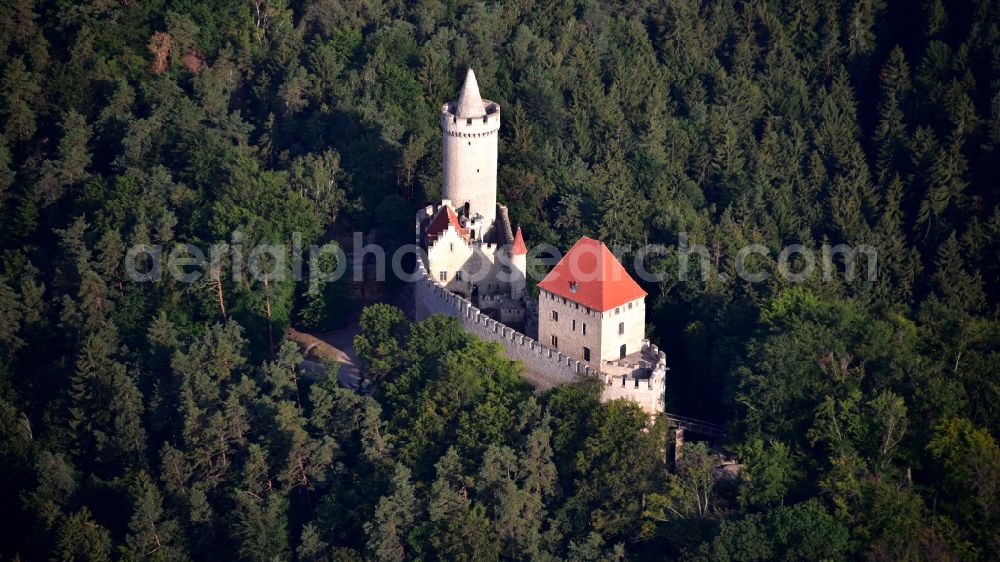 Aerial image Kokorin - Castle of the fortress in Kokorin in Stredocesky kraj, Czech Republic