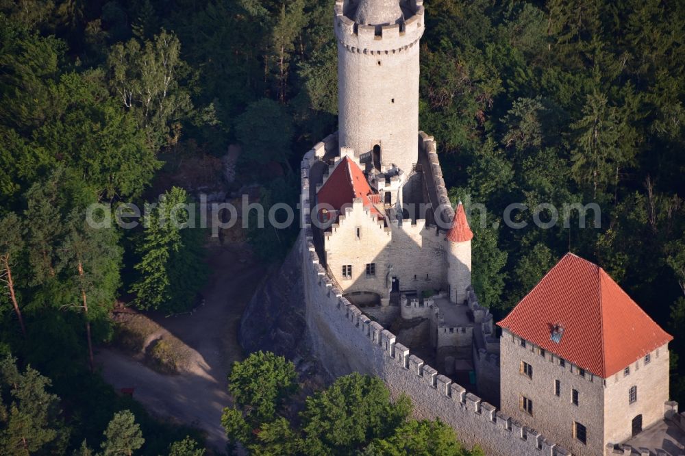 Kokorin from the bird's eye view: Castle of the fortress in Kokorin in Stredocesky kraj, Czech Republic