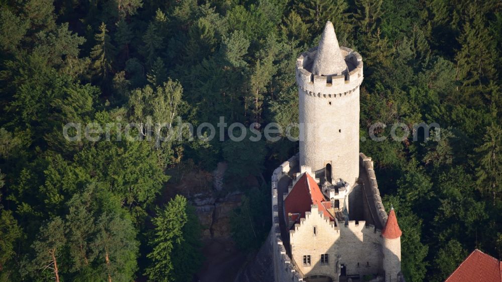 Aerial image Kokorin - Castle of the fortress in Kokorin in Stredocesky kraj, Czech Republic