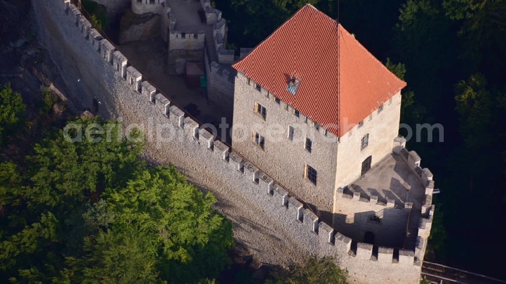 Aerial image Kokorin - Castle of the fortress in Kokorin in Stredocesky kraj, Czech Republic