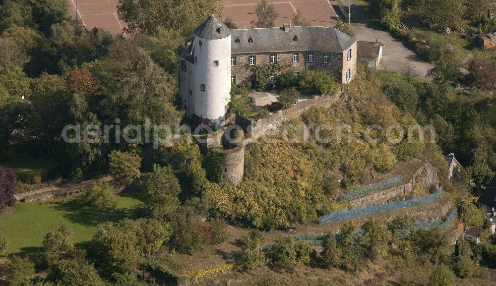 Bad Neuenahr from the bird's eye view: The castle Kreuzberg is located on a rock cone that plunges down to the Ahr river