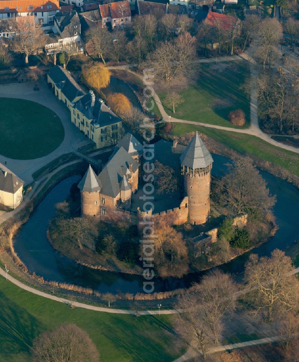 Krefeld from above - View of the castle Linn in Krefeld in the state North Rhine-Westphalia