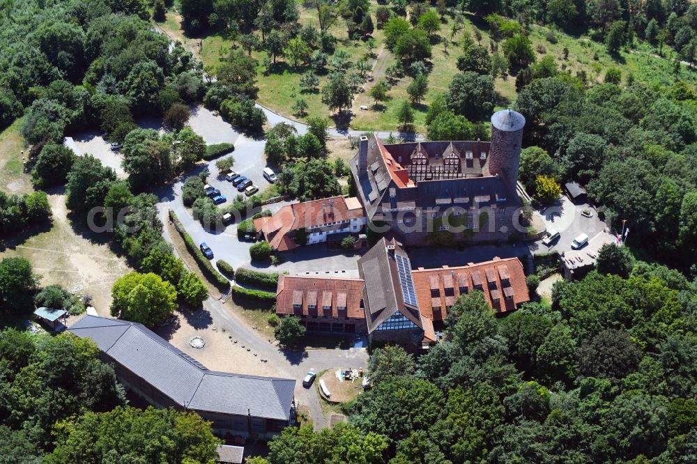 Aerial photograph Witzenhausen - Castle of the fortress Ludwigstein in Witzenhausen in the state Hesse, Germany