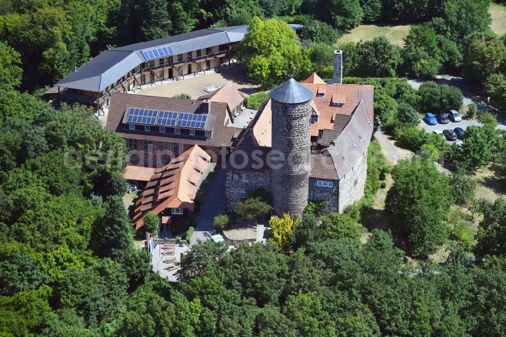 Aerial image Witzenhausen - Castle of the fortress Ludwigstein in Witzenhausen in the state Hesse, Germany